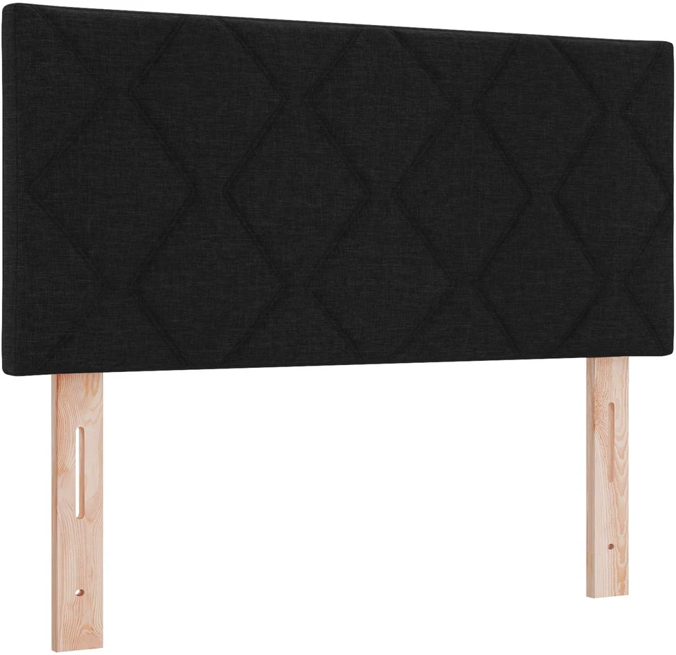 Spyruoklinė lova su čiužiniu Juoda 90 x 200 cm Audinys