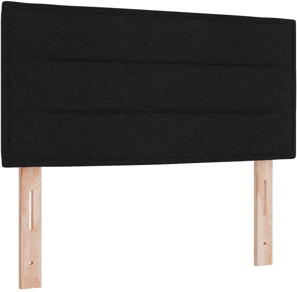 Spyruoklinė lova su čiužiniu Juoda 90 x 200 cm Audinys