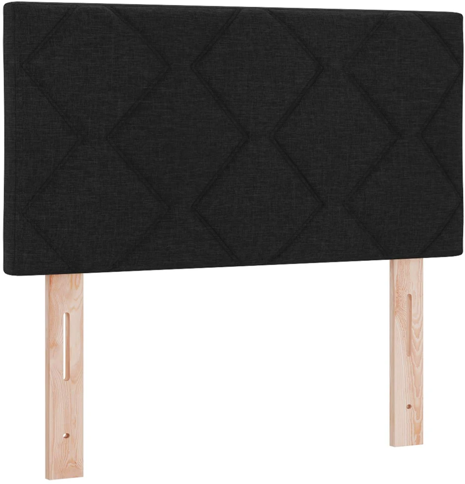 Spyruoklinė lova su čiužiniu Juoda 90 x 200 cm Audinys