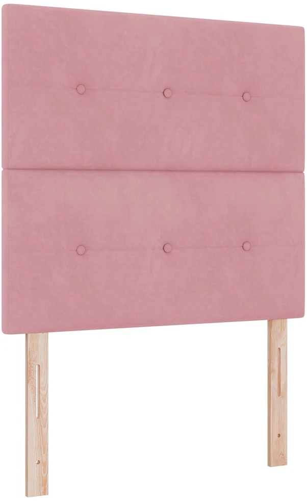 Spyruoklinė lova su čiužiniu Rožinė 90 x 200 cm Aksomas