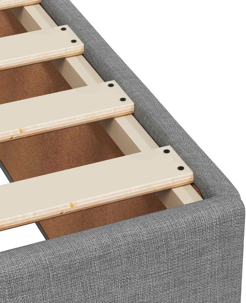 Spyruoklinė lova su čiužiniu Šviesiai pilka 90 x 200 cm Audinys