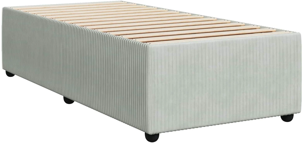 Spyruoklinė lova su čiužiniu Šviesiai pilka 90 x 190 cm Aksomas