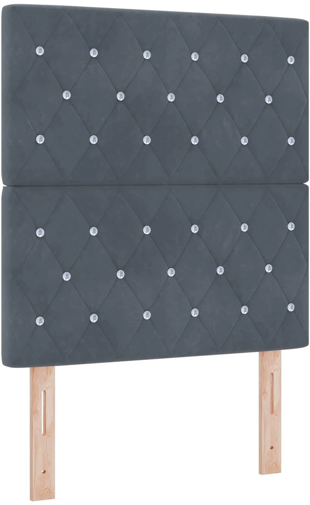 Spyruoklinė lova su čiužiniu Tamsiai pilka 80 x 200 cm Aksomas