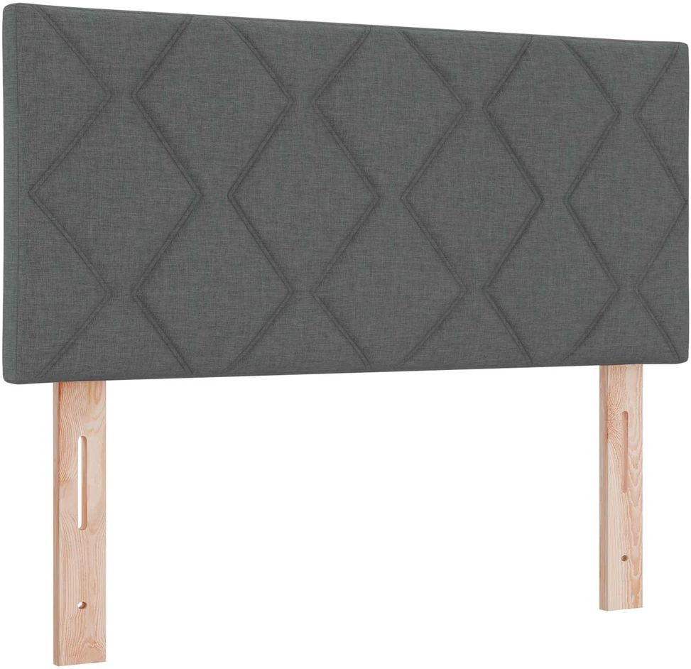 Spyruoklinė lova su čiužiniu Tamsiai pilka 100 x 200 cm Audinys