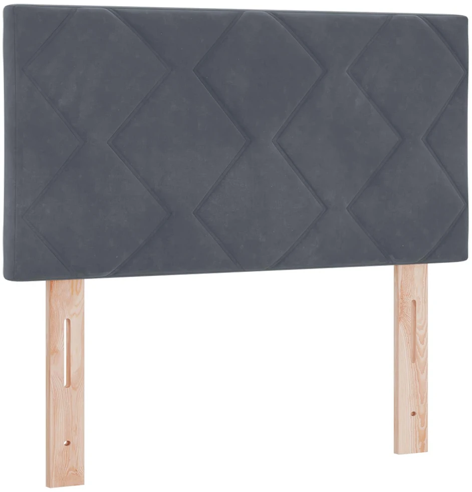 Spyruoklinė lova su čiužiniu Tamsiai pilka 80 x 200 cm Aksomas