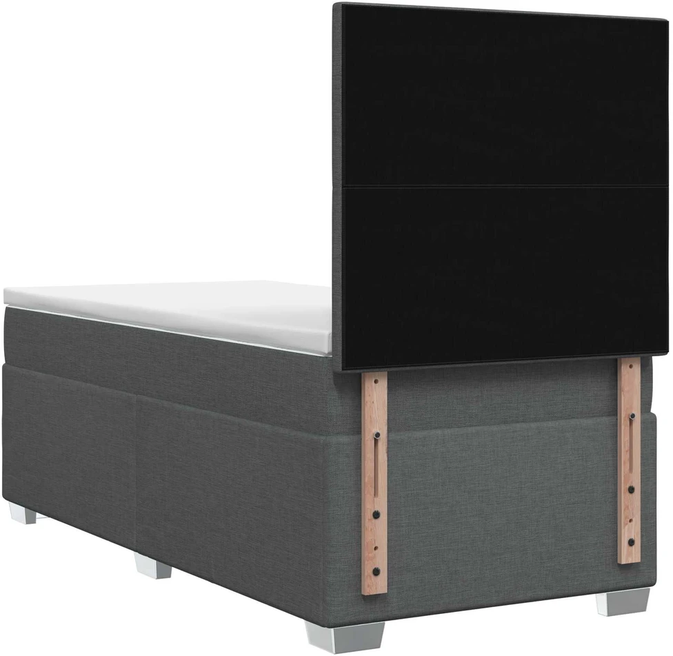 Spyruoklinė lova su čiužiniu Tamsiai pilka 80 x 200 cm Audinys