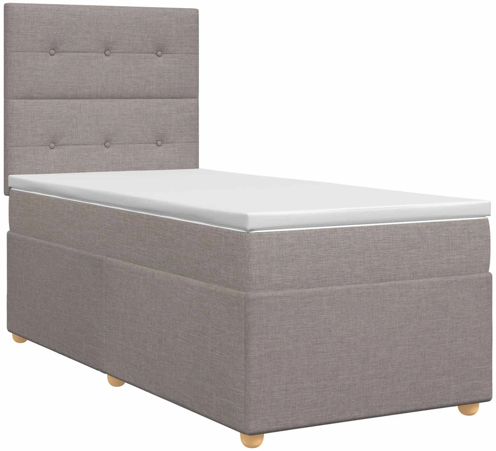 Spyruoklinė lova su čiužiniu Taupe 80 x 200 cm Audinys