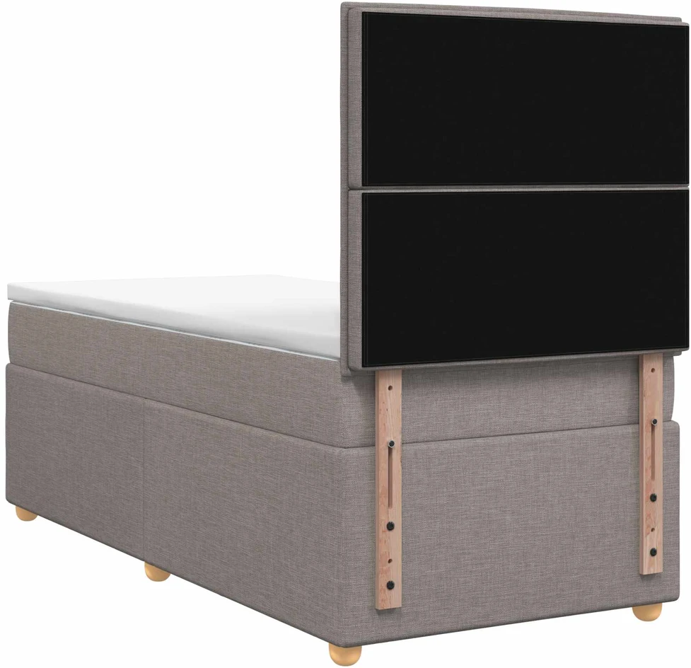 Spyruoklinė lova su čiužiniu Taupe 80 x 200 cm Audinys