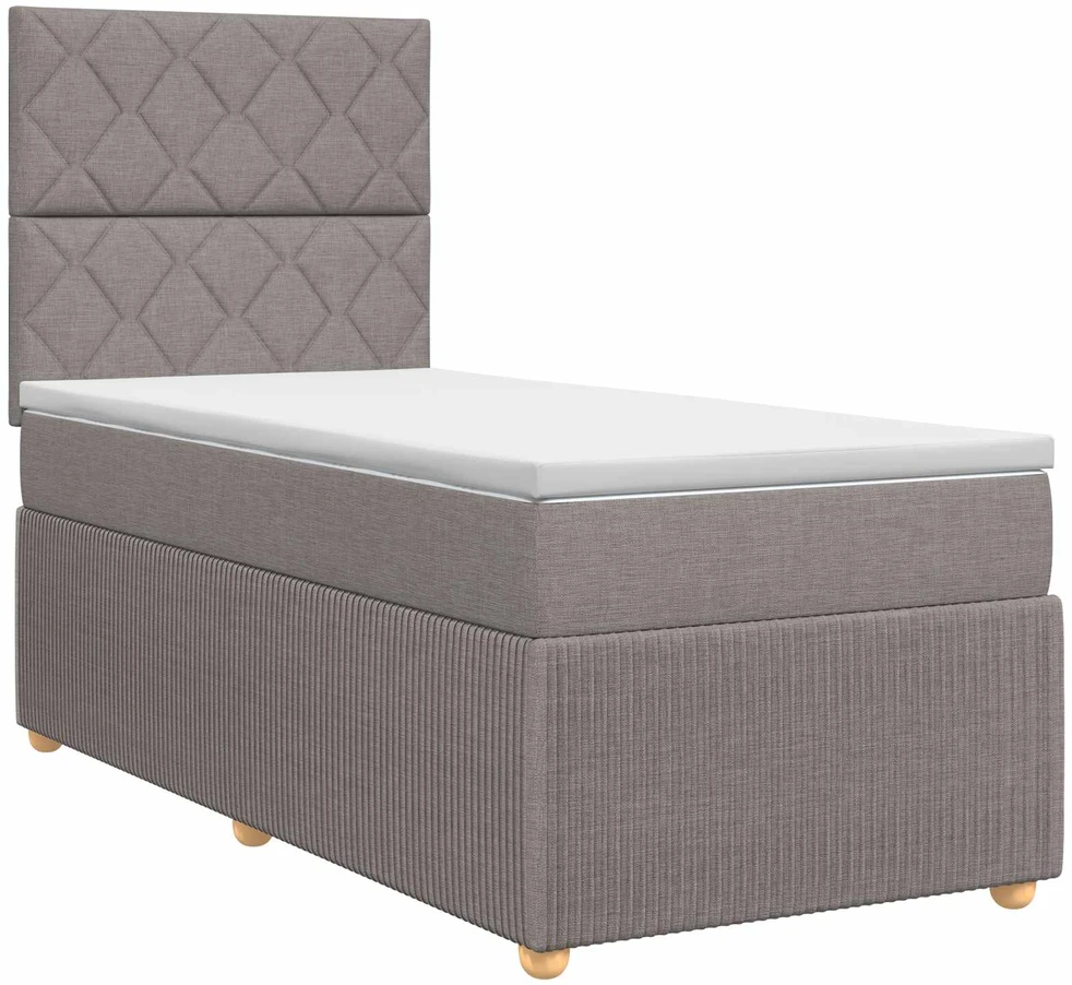 Spyruoklinė lova su čiužiniu Taupe 90 x 200 cm Audinys