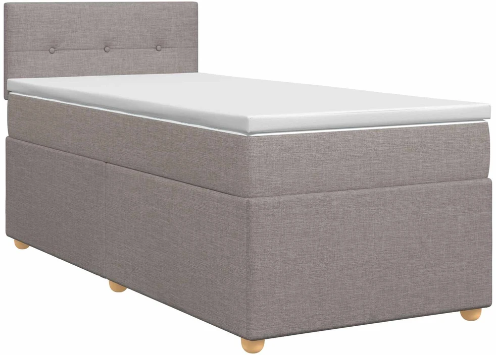Spyruoklinė lova su čiužiniu Taupe 90 x 200 cm Audinys