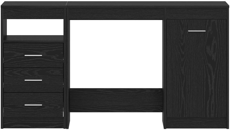 Stalas 2 vnt. Juodas ąžuolas 140 x 50 x 76 cm Apdirbta mediena