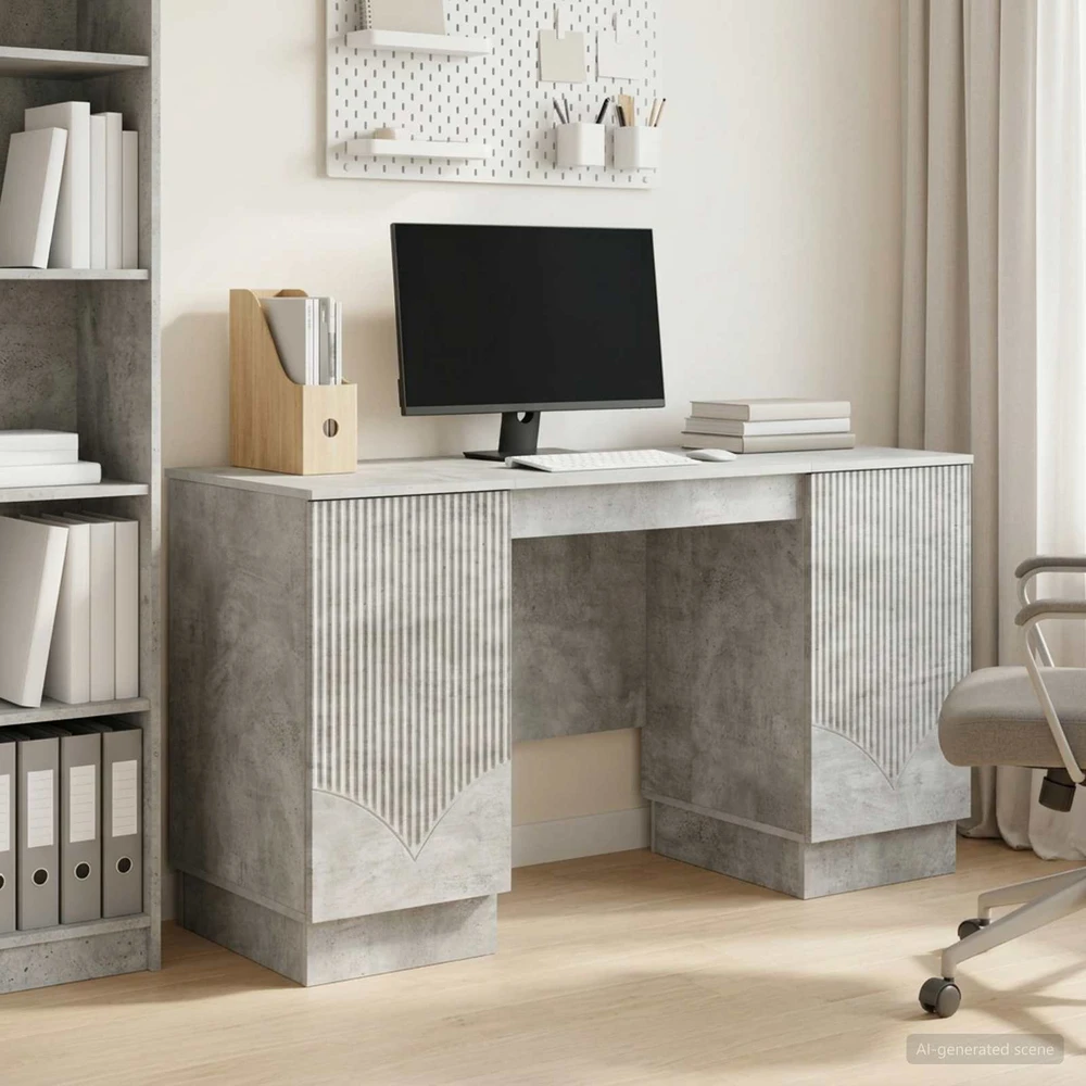 Stalas Betono pilka 142,5 x 50 x 75 cm Apdirbta mediena