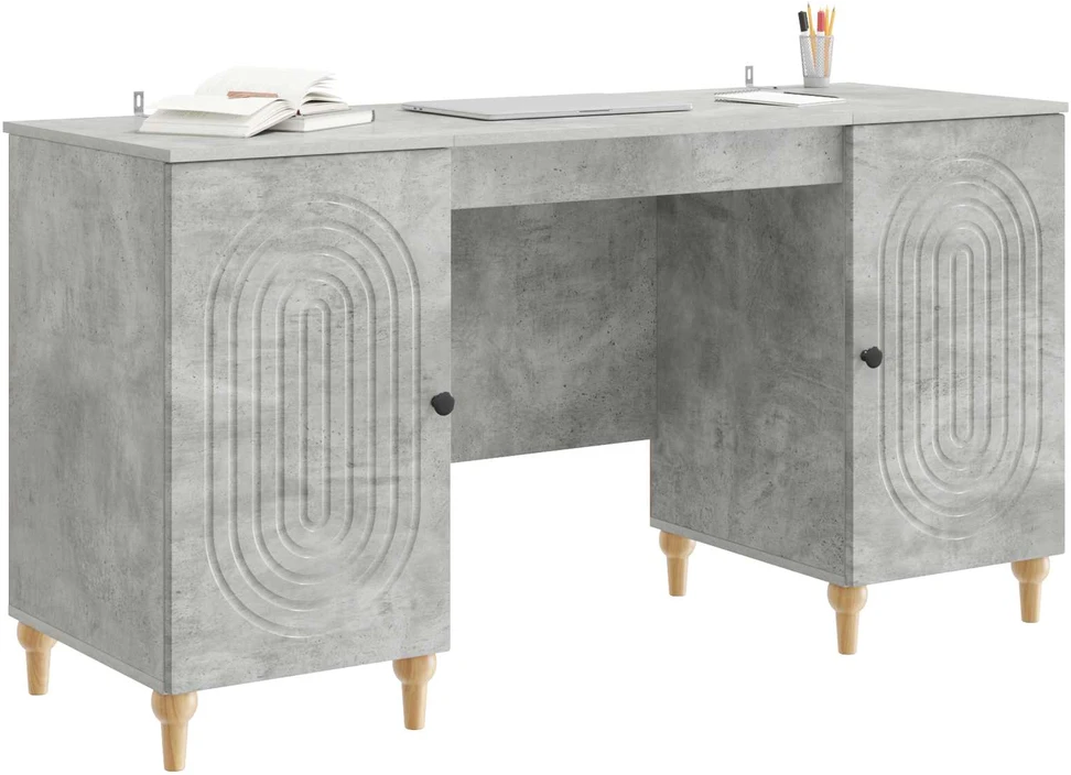 Stalas Betono pilka 142,5 x 50 x 75 cm Apdirbta mediena