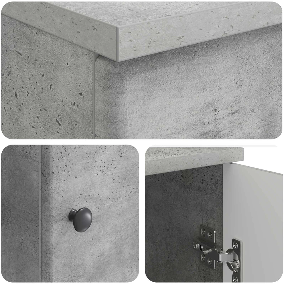 Stalas Betono pilka 142,5 x 50 x 75 cm Apdirbta mediena
