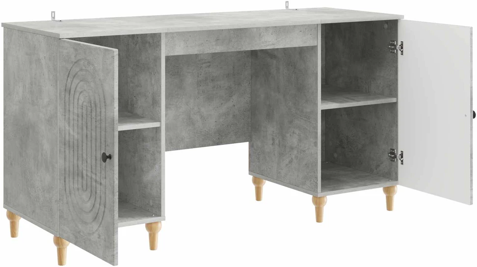 Stalas Betono pilka 142,5 x 50 x 75 cm Apdirbta mediena