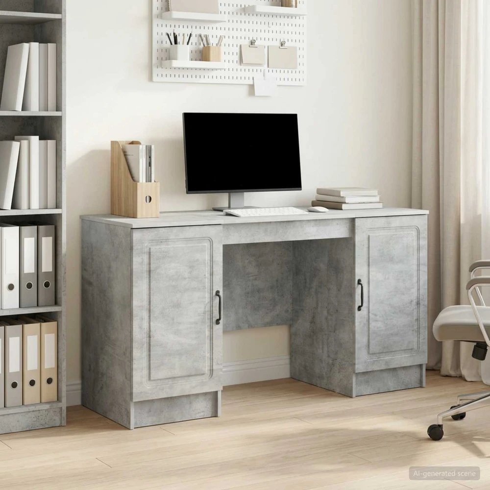 Stalas Betono pilka 142,5 x 50 x 75 cm Apdirbta mediena