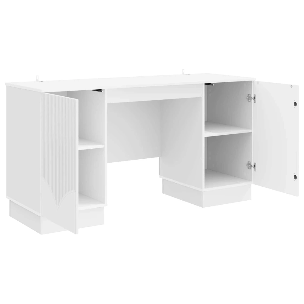 Stalas Itin blizgi balta 142,5 x 50 x 75 cm Apdirbta mediena