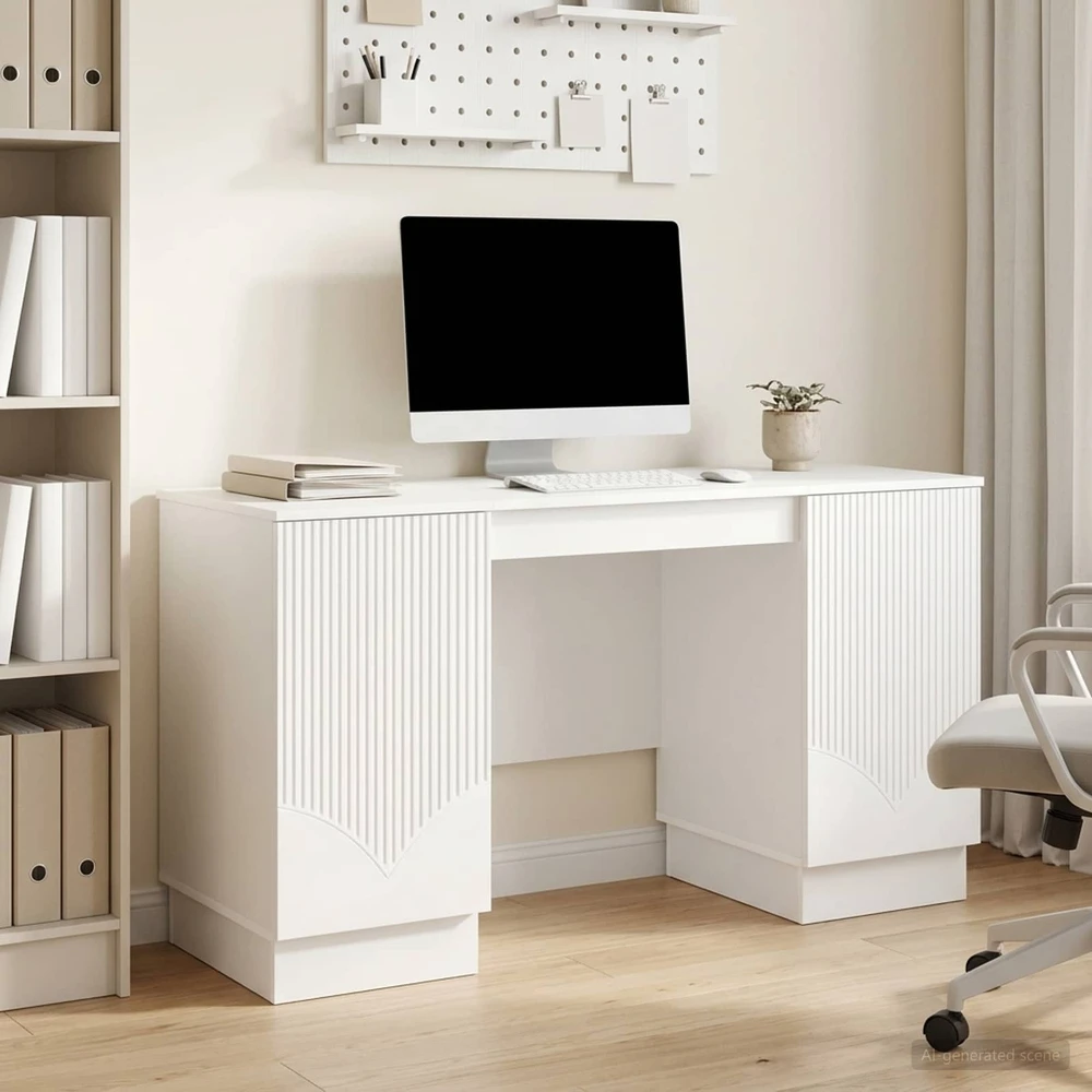 Stalas Itin blizgi balta 142,5 x 50 x 75 cm Apdirbta mediena