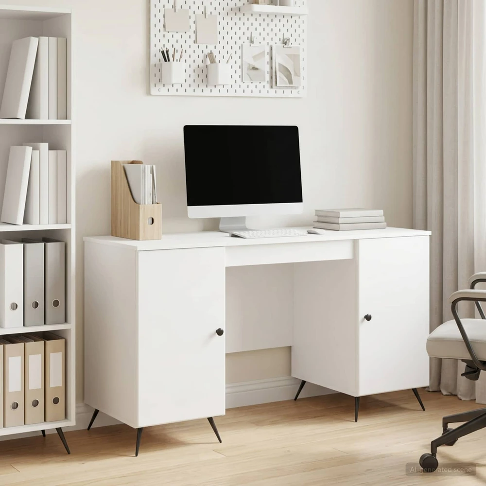 Stalas Itin blizgi balta 142,5 x 50 x 75 cm Apdirbta mediena