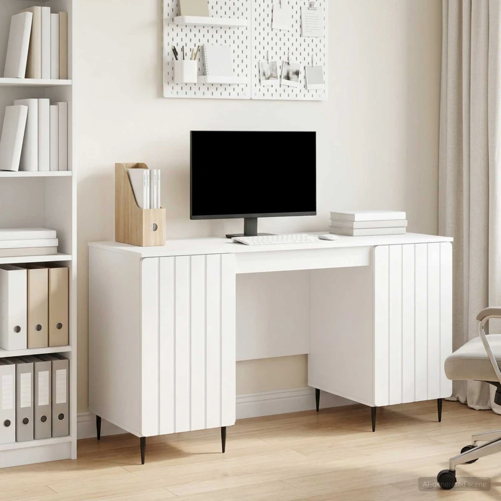 Stalas Itin blizgi balta 142,5 x 50 x 75 cm Apdirbta mediena