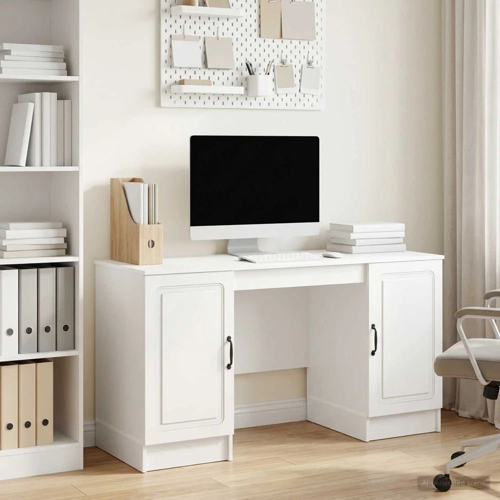 Stalas Itin blizgi balta 142,5 x 50 x 75 cm Apdirbta mediena