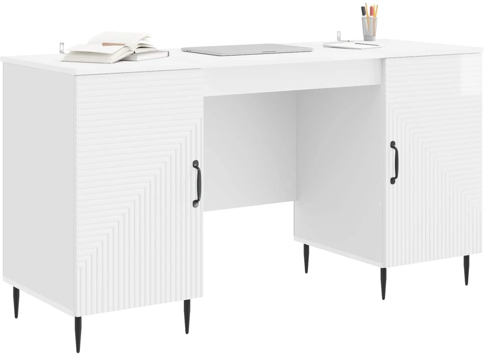 Stalas Itin blizgi balta 142,5 x 50 x 75 cm Apdirbta mediena