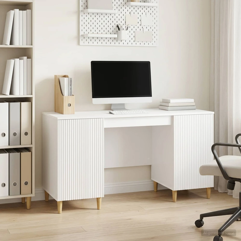 Stalas Itin blizgi balta 142,5 x 50 x 75 cm Apdirbta mediena