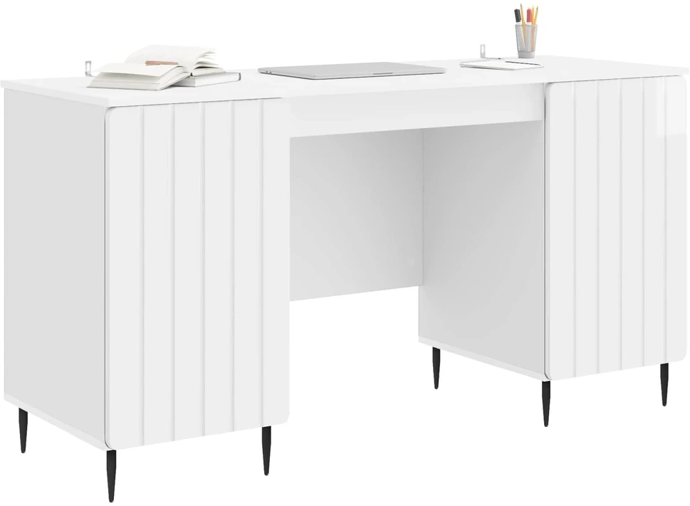 Stalas Itin blizgi balta 142,5 x 50 x 75 cm Apdirbta mediena