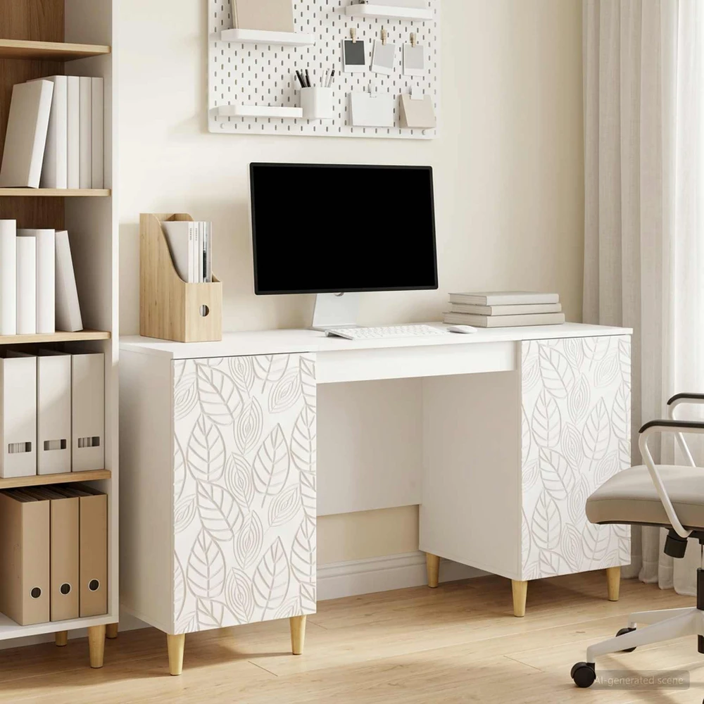 Stalas Itin blizgi balta 142,5 x 50 x 75 cm Apdirbta mediena