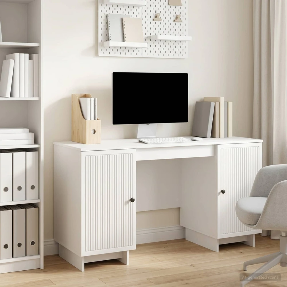 Stalas Itin blizgi balta Apdirbta mediena 142,5 x 50 x 75 cm
