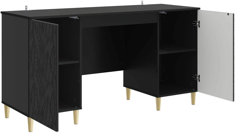Stalas Juoda 142,5 x 50 x 75 cm Apdirbta mediena