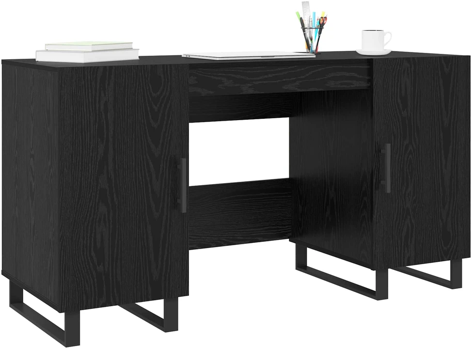Stalas juoda ąžuolo Apdirbta mediena 140 x 50 x 75 cm