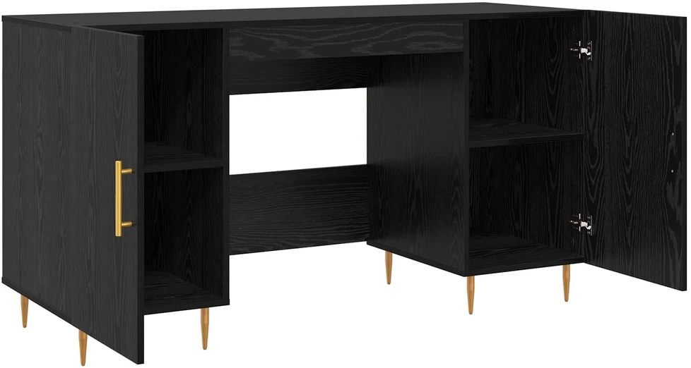 Stalas juoda ąžuolo Apdirbta mediena 140 x 50 x 75 cm