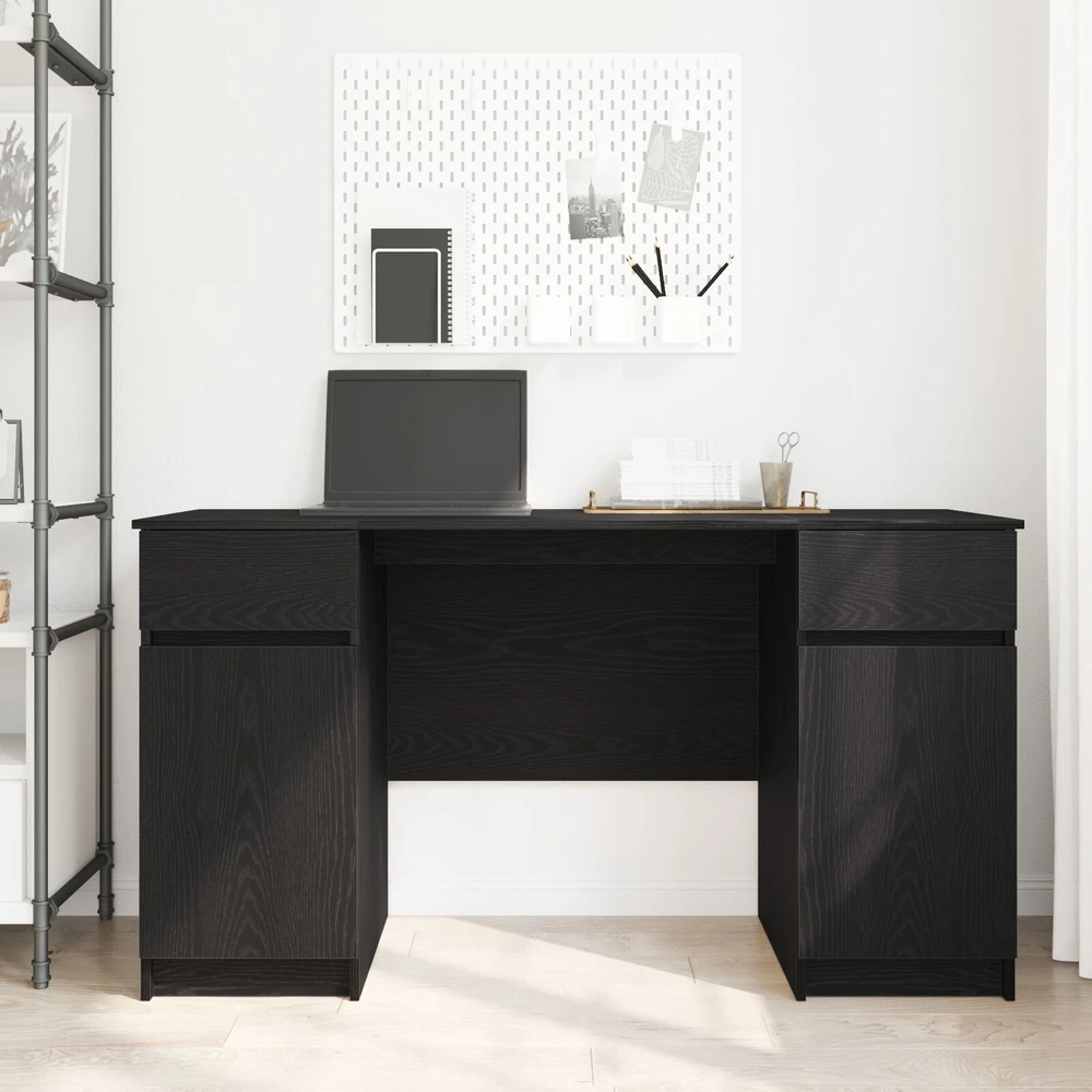 Stalas juoda ąžuolo Apdirbta mediena 140 x 49 x 76 cm