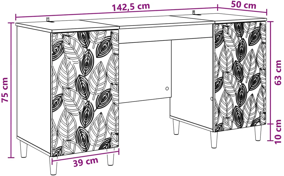 Stalas Sendintos medienos 142,5 x 50 x 75 cm Apdirbta mediena