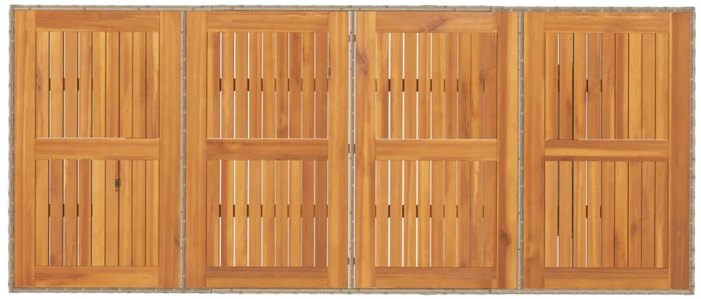 Stalas su akacijos stalviršiu, smėlio, 190x80x74cm, poliratanas