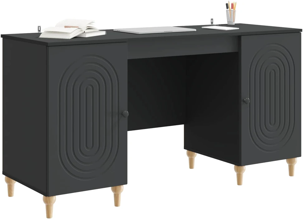 Stalas Juoda 142,5 x 50 x 75 cm Apdirbta mediena
