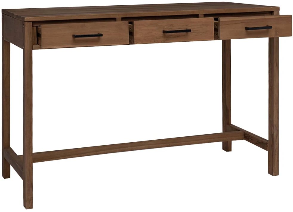 Stalas su stalčiais Natūrali Kieto teka medžio 110 x 50 x 75 cm