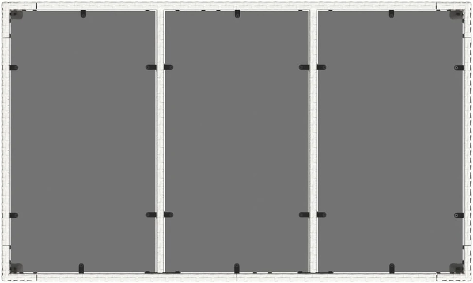 Stalas su stikliniu stalviršiu, baltas, 150x90x75cm, ratanas