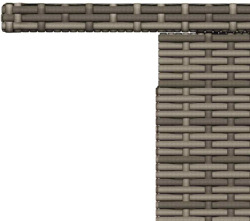 Stalas su stikliniu stalviršiu, pilkas, 100x55x73cm, PE ratanas