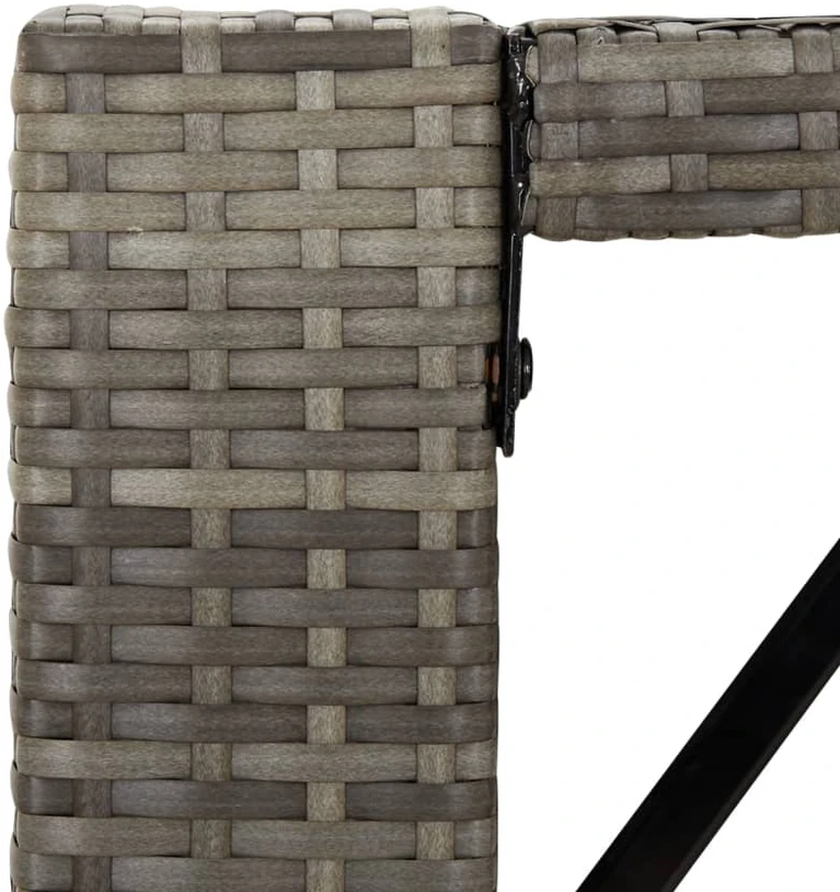 Stalas su stikliniu stalviršiu, pilkas, 185x80x110cm, ratanas