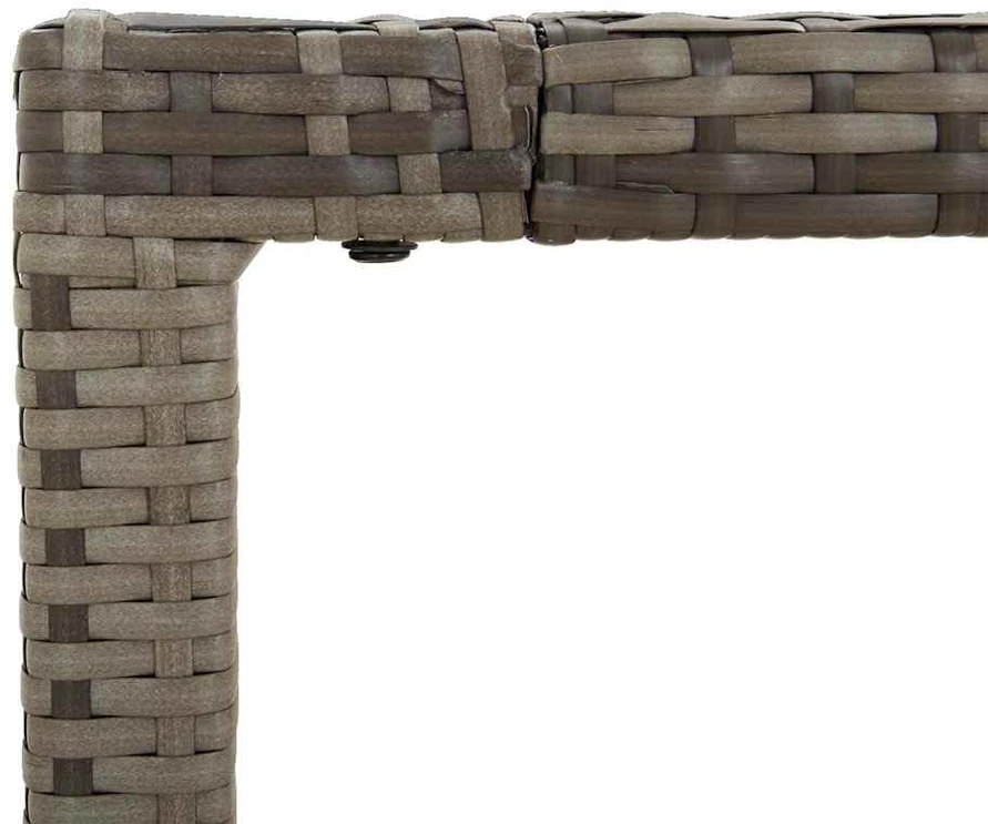 Stalas su stikliniu stalviršiu, pilkas, 190x90x75, poliratanas
