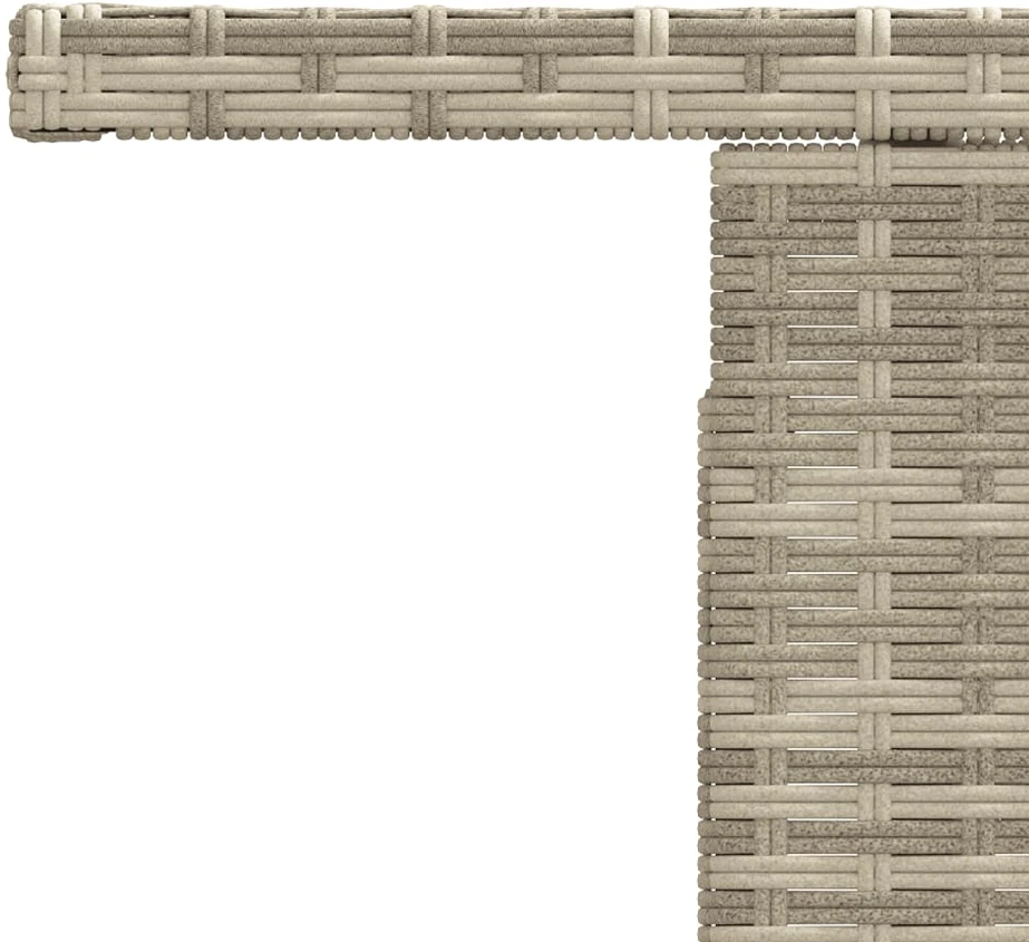 Stalas su stikliniu stalviršiu, pilkas, 100x55x73cm, PE ratanas