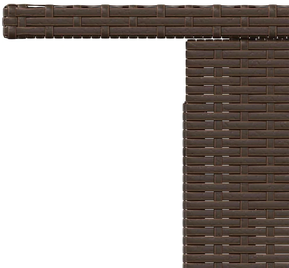 Stalas su stikliniu stalviršiu, rudas, 100x55x73cm, poliratanas