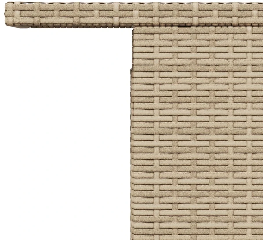 Stalas su stikliniu stalviršiu, smėlio, 100x55x73cm, PE ratanas