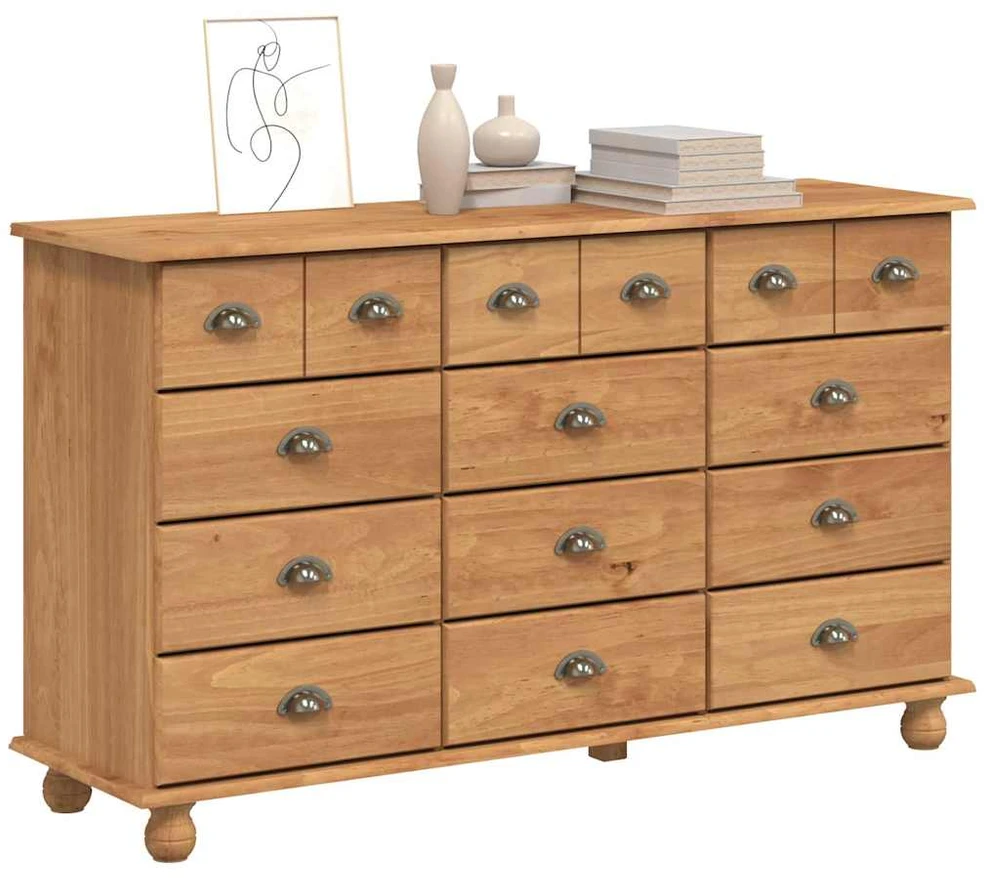 Komoda ASKIM Ruda 79 x 40 x 133,5 cm Kietos pušies mediena