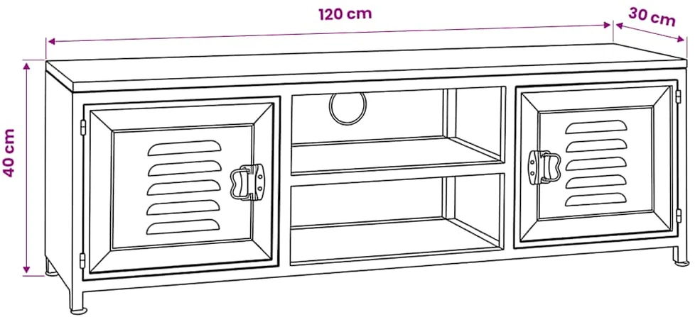 TV staliukas Staliukas televizoriui, 120x30x40 cm, balta