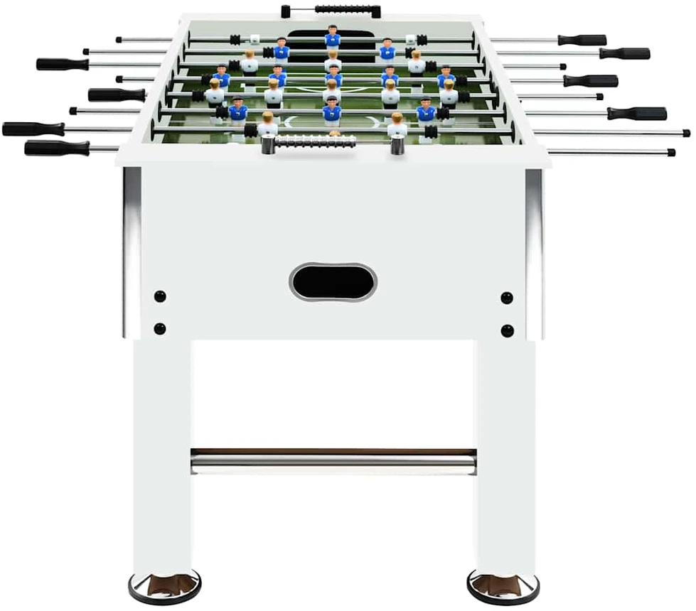 Stalo futbolo stalas, baltas, 140x74,5x87,5cm, plienas, 60kg