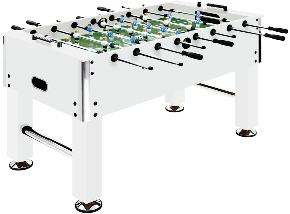 Stalo futbolo stalas, baltas, 140x74,5x87,5cm, plienas, 60kg