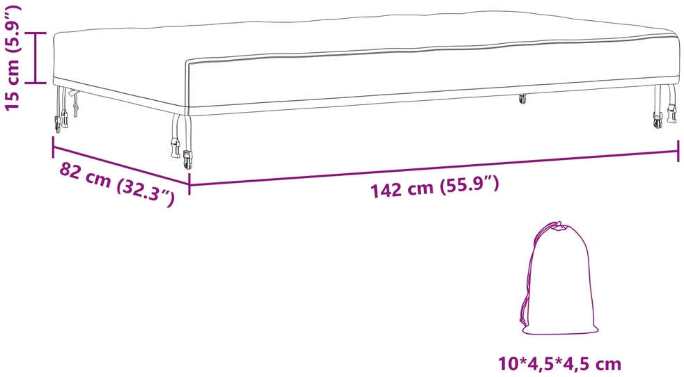 Stalo uždengimas 142 x 82 x 15 cm audinys Stačiakampio Juoda